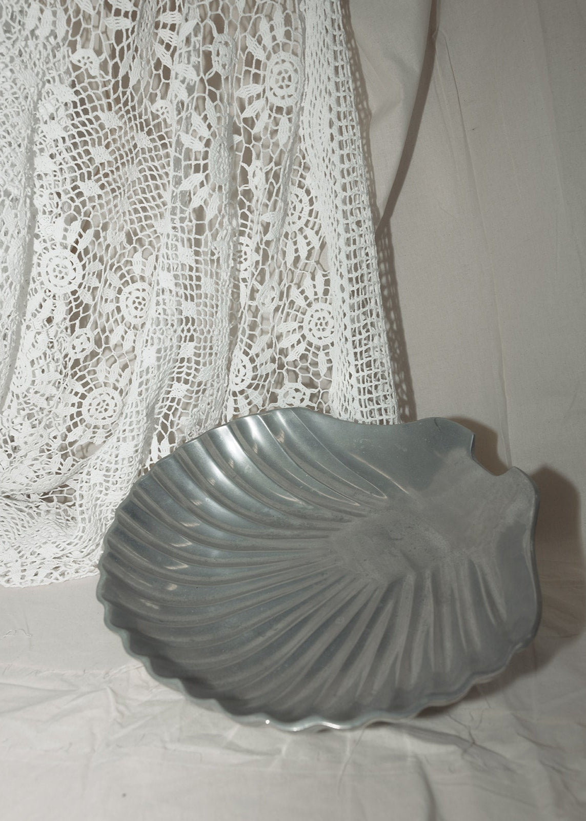 Oversized Silver Shell Dish