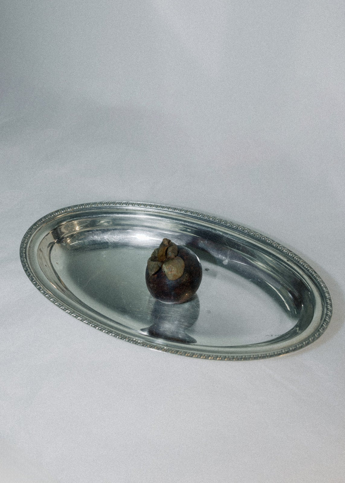 Vintage Silver Oval Patter