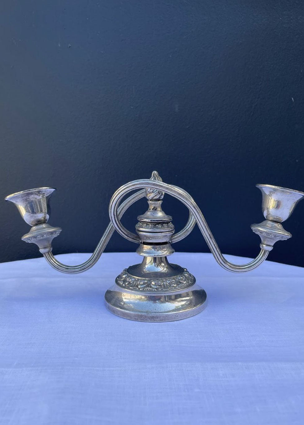 Vintage Double Arm Silver Candelabra