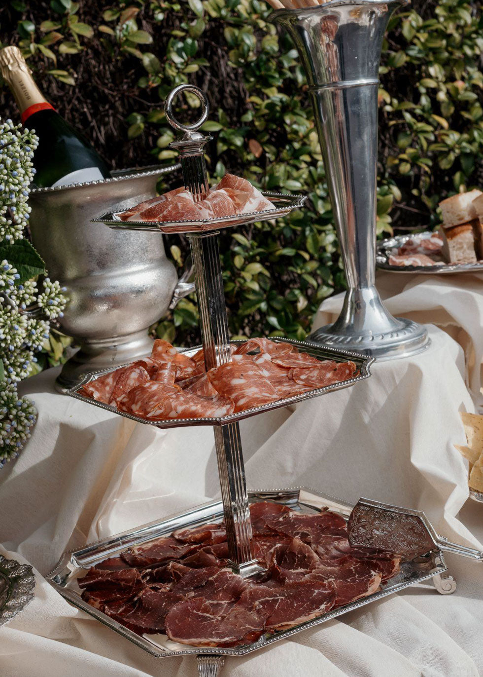 Vintage Silver Three-Tier Silver Stand