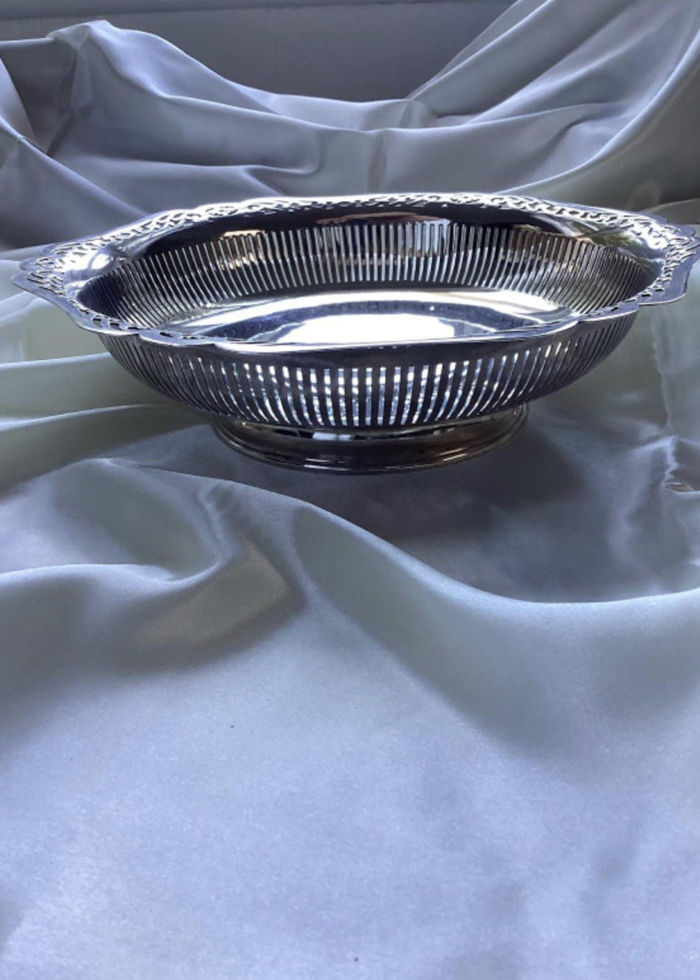 Vintage Silver Openwork Serving Bowl