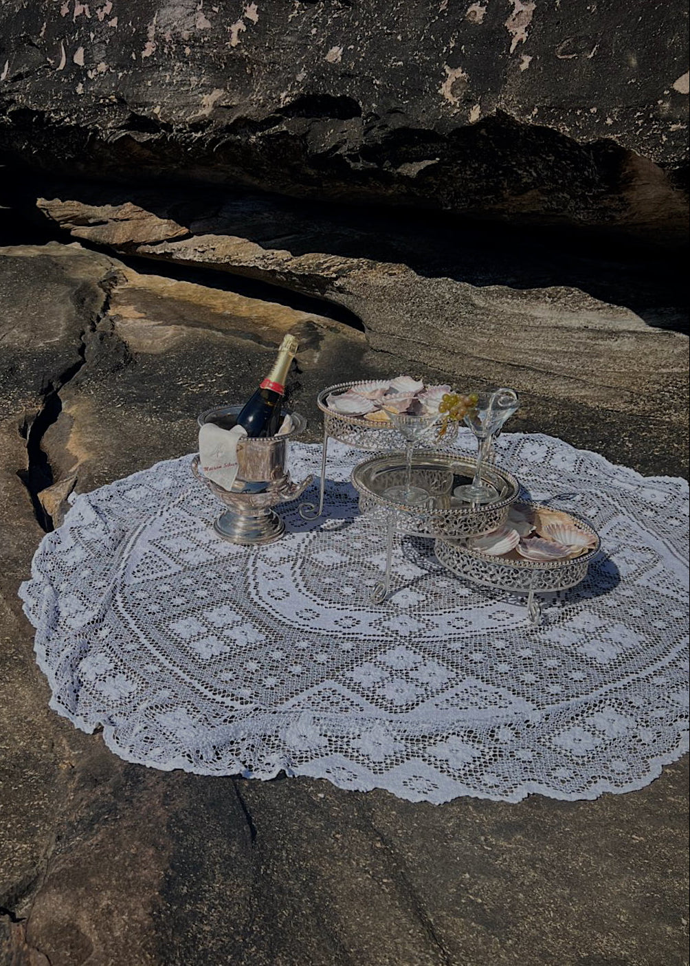 Vintage Round Lace Tablecloth