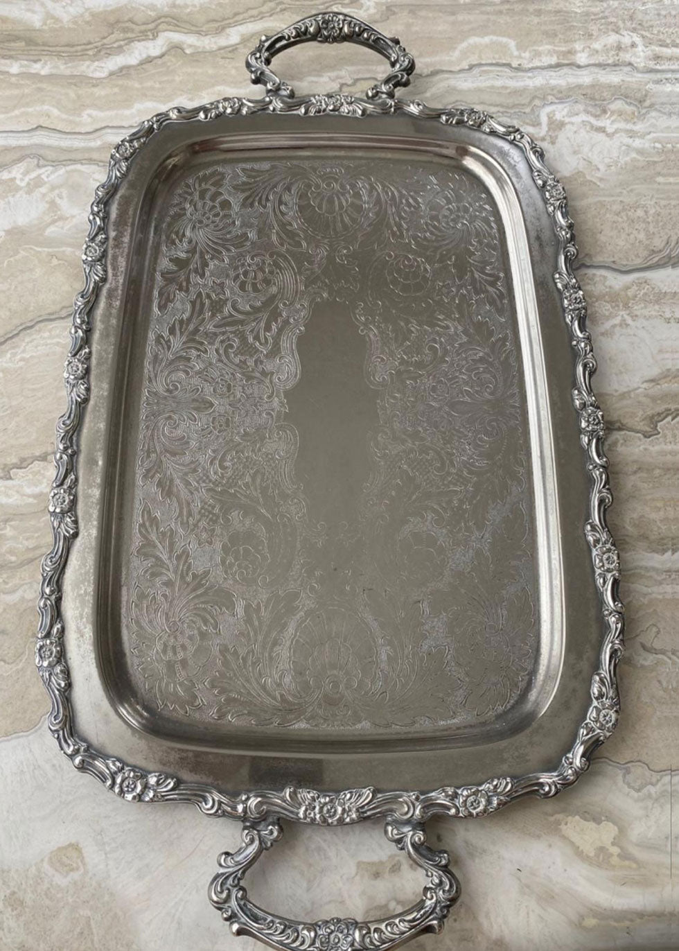 Silver Butler Tray with Handles -  55cm