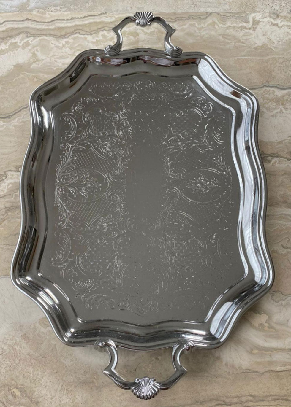 Vintage Butler Tray with Handles - 45cm