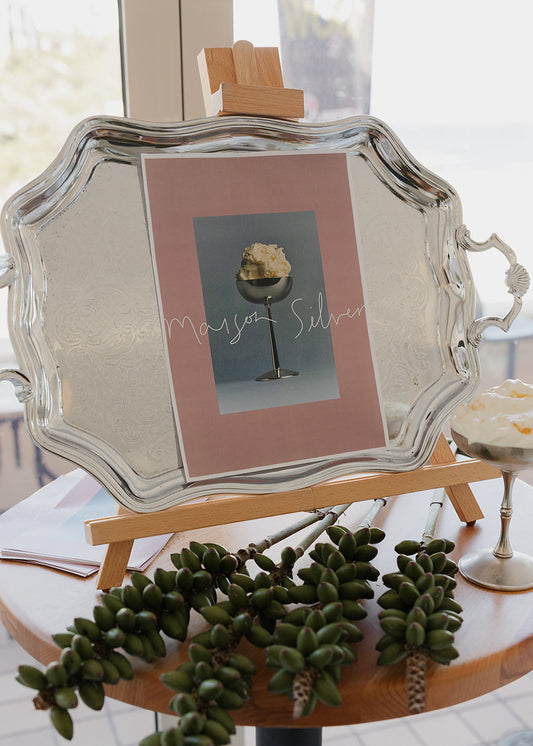 Vintage Butler Tray with Handles - 45cm