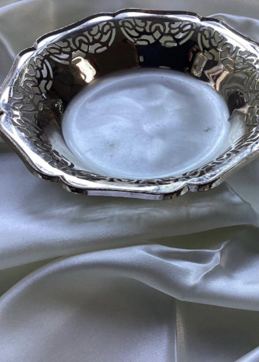 Vintage Silver Pierced Dish