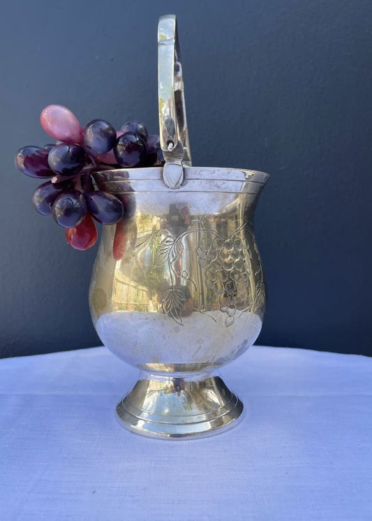 Vintage Silver Etched Jug with Handle