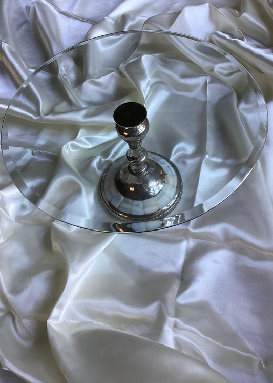 Glass & Silver Pedestal Stand