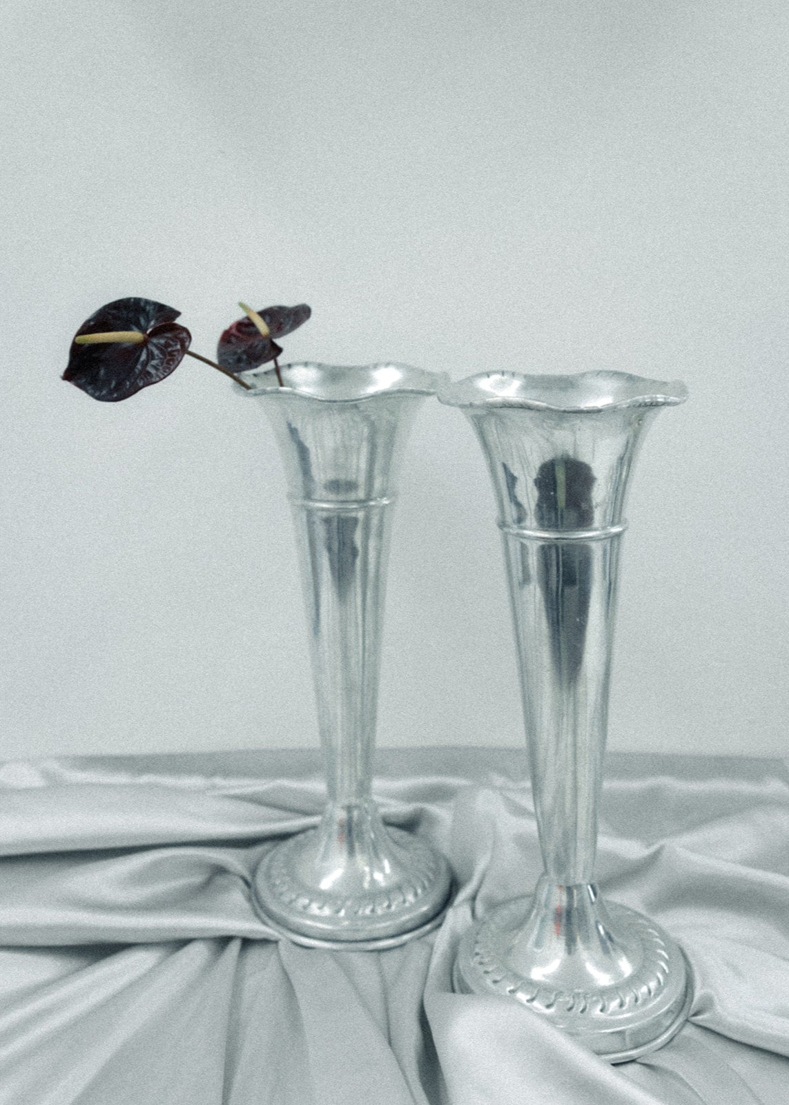 Vintage Silver Trumpet Vases – Set of 2