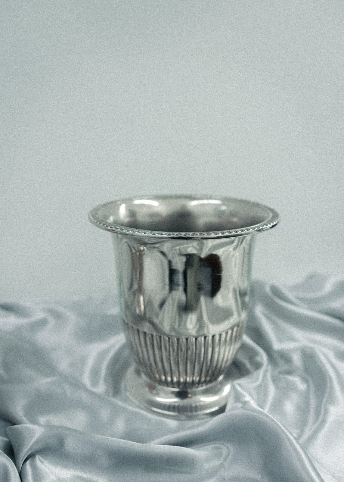 Vintage Silver Fluted Vessle
