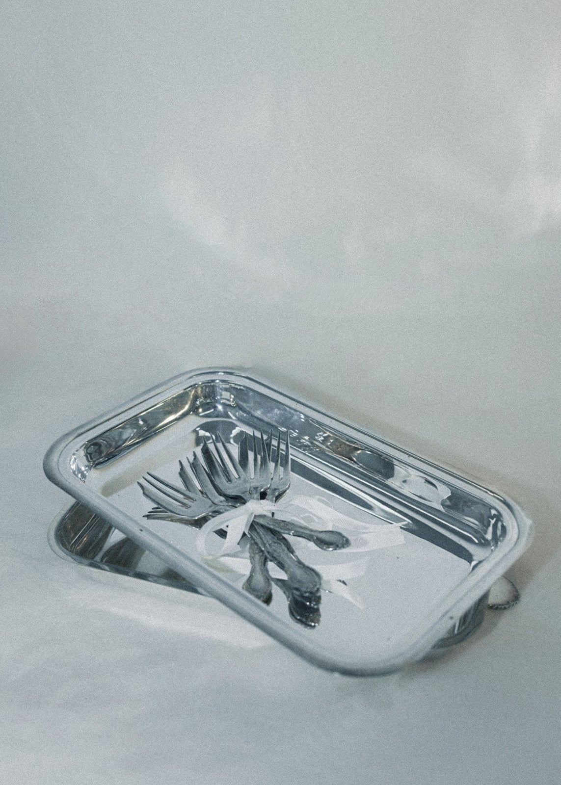 Vintage Silver Roll-Top Serving Dish with Lid