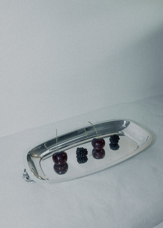 Vintage Silver Narrow Serving Tray