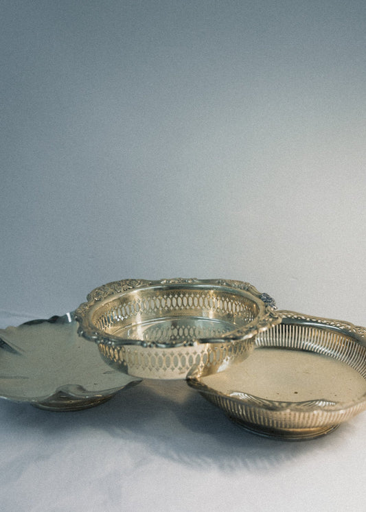 Vintage Silver Pierced Champagne Coaster