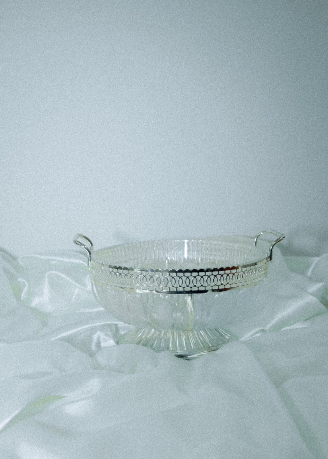 Vintage Glass & Silver Footed Bowl