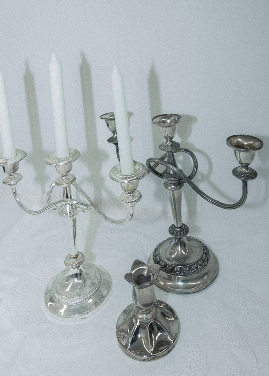 Vintage Silver Candelabra – Three Arm
