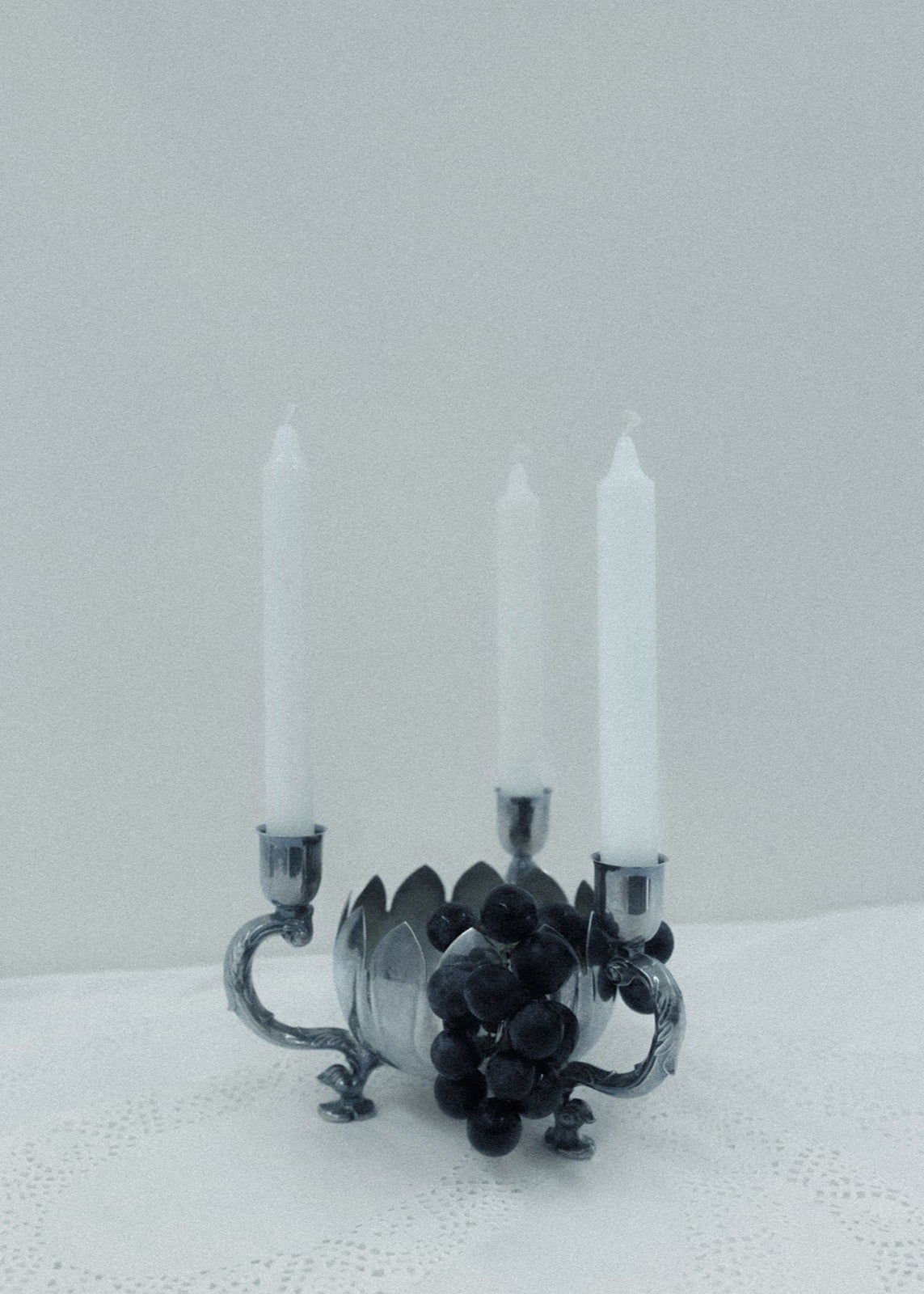 Vintage Silver Grapevine Candelabra