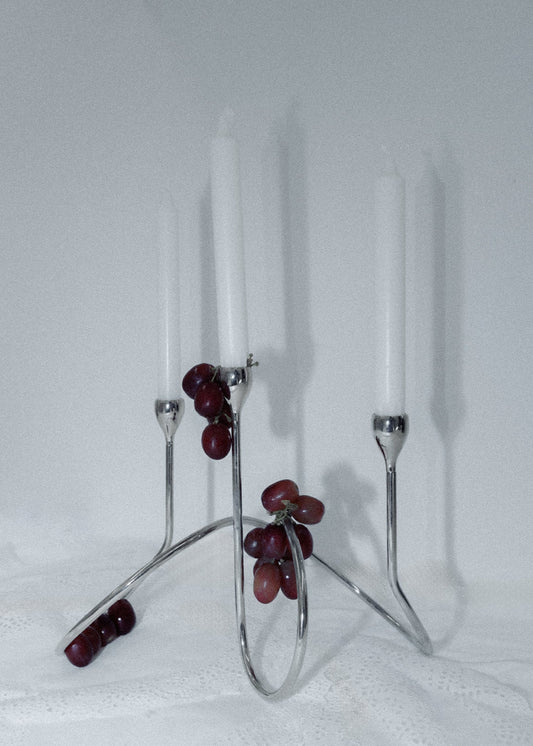 Silver Modernist Candelabra