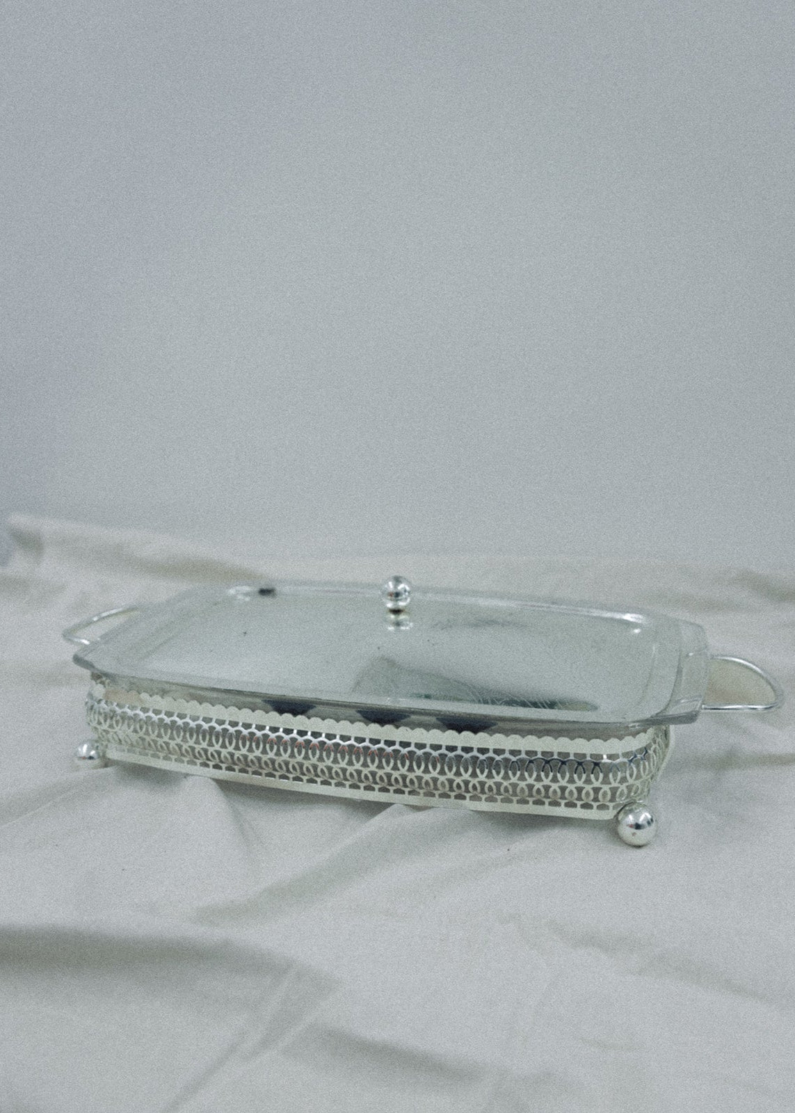 Vintage Silver Serving Dish - Rectangle