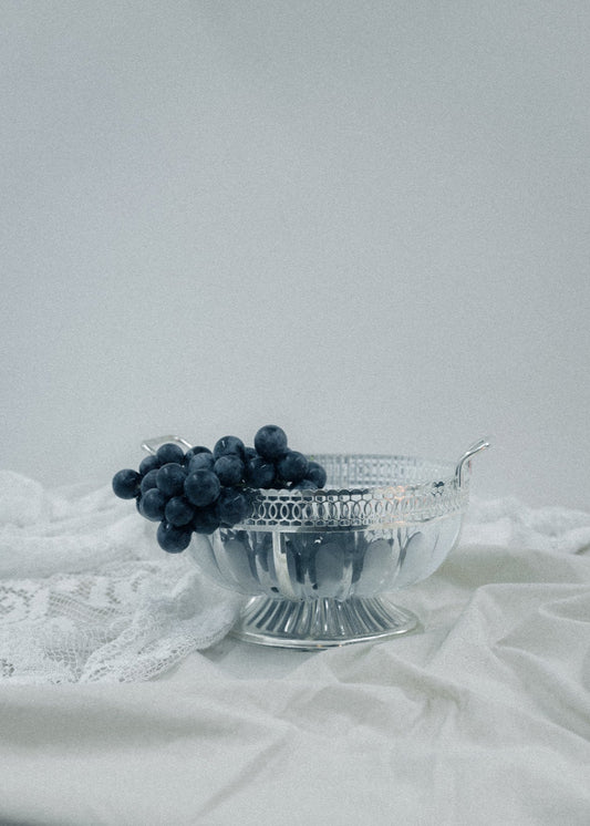 Vintage Glass & Silver Footed Bowl