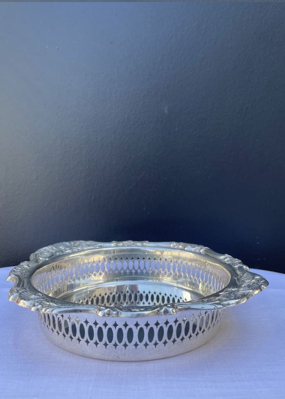 Vintage Silver Pierced Champagne Coaster