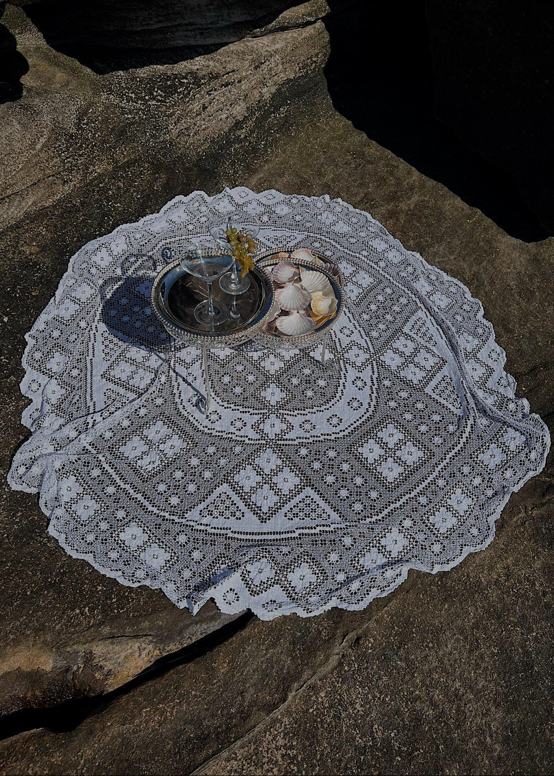 Vintage Round Lace Tablecloth