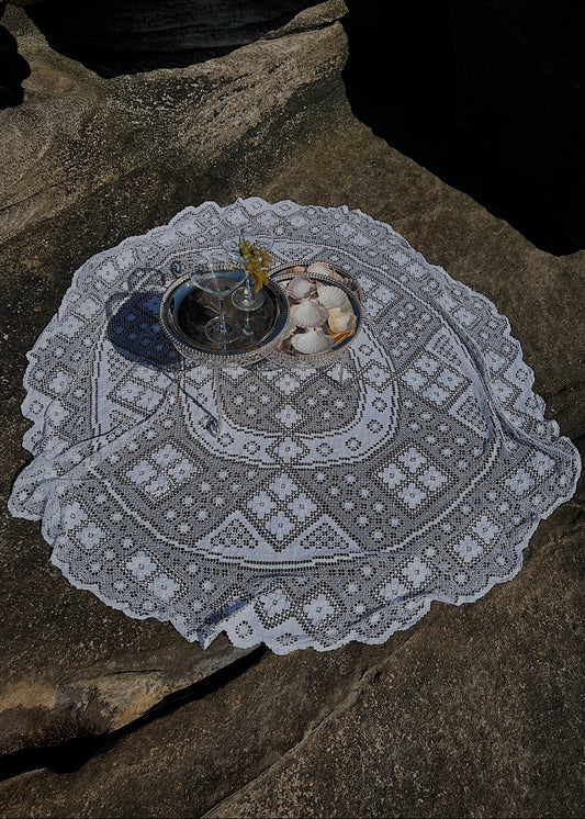 Vintage Round Lace Tablecloth