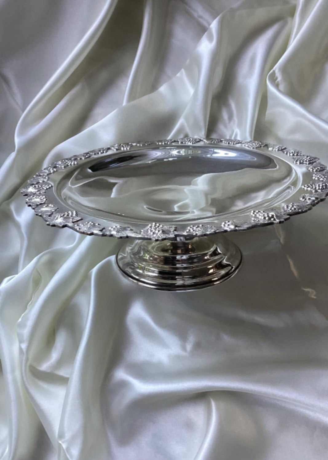 Vintage Silver Pedestal Platter Small